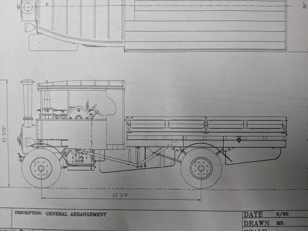 4.5" Scale Foden 6 Ton C Type Steam Wagon Drawings/Plans