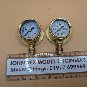 1 5/8" Diameter Flanged 1/8 BSP Pressure Gauge for Steam Engine
